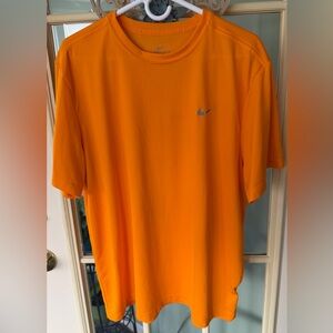 Nike Men's Dri-fit Bold Orange Tee with Gray Logo